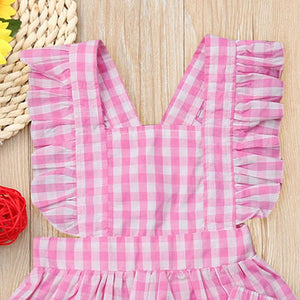 Summer Gingham Ruffle Top and Bloomer Set