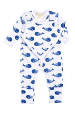 Load image into Gallery viewer, Smart Footed One-Piece + Bib - Blue Whale
