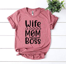 Load image into Gallery viewer, Wife Mom Boss T-shirt
