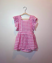 Load image into Gallery viewer, Summer Gingham Ruffle Top and Bloomer Set
